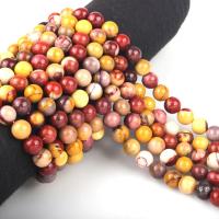 Yolk Stone Bead, Round, polished, DIY red Approx 15.7 Inch 