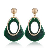 Acrylic Drop Earring, with Zinc Alloy, gold color plated, for woman 