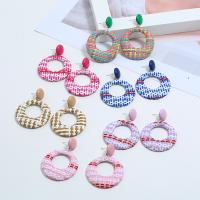 Fashion Create Jewelry Earring, Cloth, with Zinc Alloy, for woman 