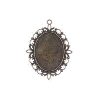 Zinc Alloy Pendant Cabochon Setting, plated, DIY 