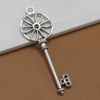 Zinc Alloy Key Pendants, fashion jewelry & DIY, silver color 