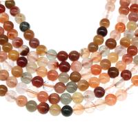 Perles Quartz rutile, Rond, poli, DIY & normes différentes pour le choix, multicolore, Vendu par brin