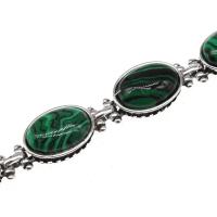 Pulsera de malaquita, Malachita, con Aleación, elipse, pulido, Joyería, verde, 20*11*7mm, Vendido por UD