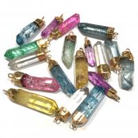 Natural Quartz Pendants, irregular, polished, DIY 6x30- 