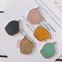 Zinc Alloy Jewelry Pendants, with Synthetic Leather, gold color plated, DIY 