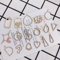 Zink Legierung Strass Anhänger, Zinklegierung, goldfarben plattiert, DIY & verschiedene Stile für Wahl & mit Strass, keine, 20PCs/Tasche, verkauft von Tasche