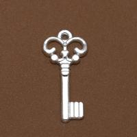 Zinc Alloy Key Pendants, fashion jewelry & DIY, silver color 