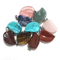 Gemstone Jewelry Pendant, Leaf, polished, DIY multi-colored 