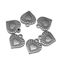 pendentifs de cœur en inox , acier inoxydable, coeur, moulage sous pression, DIY, argent, 17*15*2mm, Vendu par PC