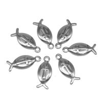 Edelstahl Schmuck Charme, Fisch, Druckguss-, DIY, Silberfarbe, 18*17*3mm, verkauft von PC