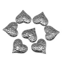 pendentifs de cœur en inox , acier inoxydable, coeur, moulage sous pression, DIY, argent, 14*15*3mm, Vendu par PC