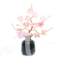 décoration de maison de fleur artificielle, porcelaine, avec perle & plastique & laiton, arbre, Placage, pour la maison et le bureau, rose, 20*16*6mm Vendu par PC