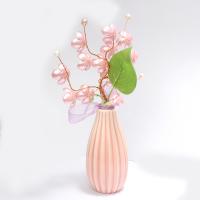 décoration de maison de fleur artificielle, porcelaine, avec perle & plastique & laiton, arbre, Placage, pour la maison et le bureau, rose, 24*14*7*111*57mm    120*120*200mm, Vendu par PC