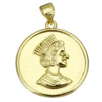 Brass Jewelry Pendants, Round, plated, fashion jewelry & DIY & for woman, golden Approx 3.5mm 