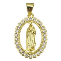 Cubic Zirconia Micro Pave Brass Pendant, plated, fashion jewelry & DIY & for woman & with cubic zirconia, golden Approx 3.5mm 