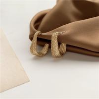 Zinc Alloy Hoop Earring, durable & fashion jewelry, golden 