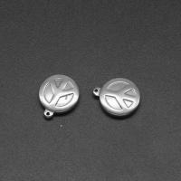 Pendentifs en acier inoxydable, Rond, moulage sous pression, DIY, argent, 16*14*3mm Environ 1mm, Vendu par PC