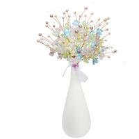 décoration de maison de fleur artificielle, porcelaine, avec perle & plastique & laiton, vase, pour la maison et le bureau, multicolore, 430*280*100*220*100mm   120*120*200mm, Vendu par PC