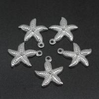 Pendentifs en acier inoxydable, étoile de mer, moulage sous pression, DIY, argent, 23*19*3mm, Vendu par PC