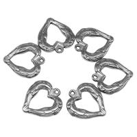 pendentifs de cœur en inox , acier inoxydable, coeur, moulage sous pression, DIY, argent, 20*22mm, Vendu par PC