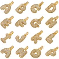 Cubic Zirconia Micro Pave Brass Pendant, Alphabet Letter, plated & micro pave cubic zirconia Approx 4mm 