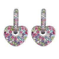 Huggie Hoop Drop Earring, Zinc Alloy, with Rhinestone, fashion jewelry 