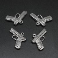 Pendentifs en acier inoxydable, pistolet, moulage sous pression, DIY, argent, 21*24*3mm, Vendu par PC