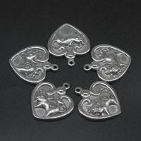 Stainless Steel Pendants, Heart, die-casting, DIY, silver color, 28*25*4mm 