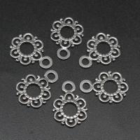 Edelstahl Blume Anhänger, Druckguss-, DIY, Silberfarbe, 18*11*1mm, verkauft von PC