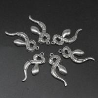 Pendentifs en acier inoxydable, serpent, moulage sous pression, DIY, argent, 31*13*2mm, Vendu par PC