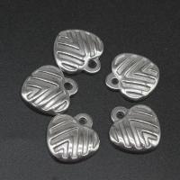 pendentifs de cœur en inox , acier inoxydable, coeur, moulage sous pression, DIY, argent, 17*16*3mm, Vendu par PC