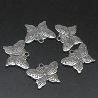 Pendentifs en acier inoxydable, papillon, moulage sous pression, DIY, argent, 23*30*3mm, Vendu par PC