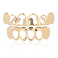 Messing Hip Hop Teeth Grillz, plattiert, unisex, keine, 50x14mm,40x11mm, verkauft von setzen