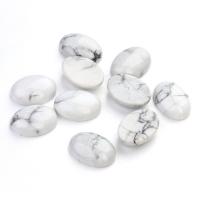 Gemstone Cabochons, Howlite, Ellipse, DIY white 