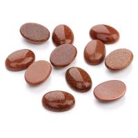 Gemstone Cabochons, Goldstone, Ellipse, DIY gold 