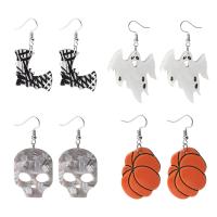 Acrylic Drop Earring, with Zinc Alloy, Halloween Jewelry Gift 