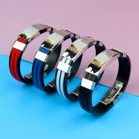 Silicone Stainless Steel Bracelets, fashion jewelry & Unisex 