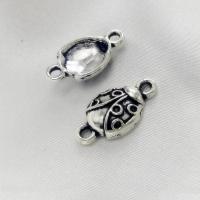 Zinc Alloy Charm Connector, Ladybug, antique silver color plated, DIY 