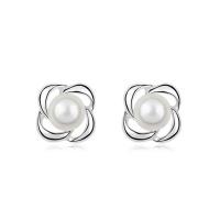 Plastic Pearl Zinc Alloy Earring, with Plastic Pearl, fashion jewelry 