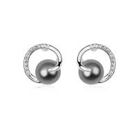 Plastic Pearl Zinc Alloy Earring, with Plastic Pearl, fashion jewelry 