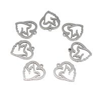 Pendentifs coeur en alliage de zinc, acier inoxydable, Placage, DIY, argent, 15*13*1mm, Vendu par PC