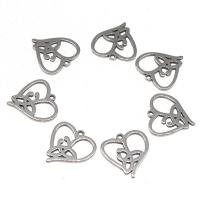 Pendentifs coeur en alliage de zinc, acier inoxydable, Placage, DIY, argent, 15*14*1mm, Vendu par PC