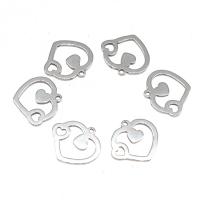 pendentifs de cœur en inox , acier inoxydable, coeur, Placage, DIY, argent, 13*15*1mm, Vendu par PC