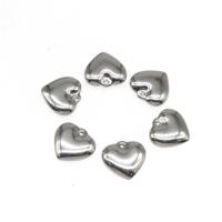 pendentifs de cœur en inox , acier inoxydable, coeur, Placage, DIY, argent, 15*16*4mm, Vendu par PC