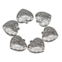 pendentifs de cœur en inox , acier inoxydable, coeur, Placage, DIY, argent, 20*20*4mm, Vendu par PC