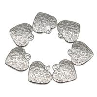 pendentifs de cœur en inox , acier inoxydable, coeur, Placage, DIY, argent, 16*16*3mm, Vendu par PC