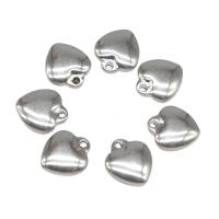 pendentifs de cœur en inox , acier inoxydable, coeur, Placage, DIY, argent, 12*10*2mm, Vendu par PC