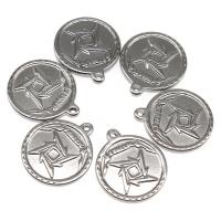 Pendentifs en acier inoxydable, Rond, Placage, DIY, argent, 29*25*3mm, Vendu par PC