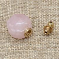 Rose Quartz Perfume Bottle Pendant, polished, DIY, pink 