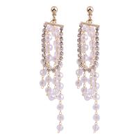 Boucle d'oreille goutte laiton strass, Placage, bijoux de mode & pour femme & avec strass, plus de couleurs à choisir Vendu par paire